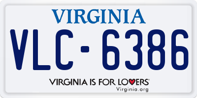 VA license plate VLC6386