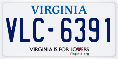 VA license plate VLC6391