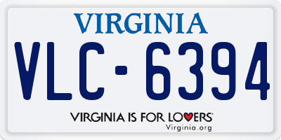 VA license plate VLC6394