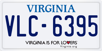 VA license plate VLC6395