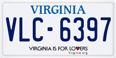VA license plate VLC6397