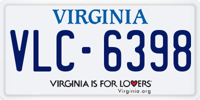 VA license plate VLC6398
