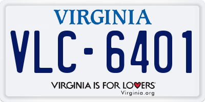 VA license plate VLC6401