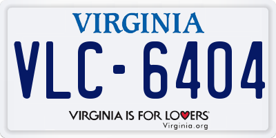 VA license plate VLC6404