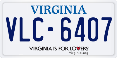 VA license plate VLC6407