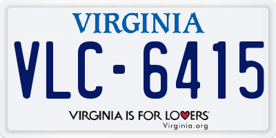 VA license plate VLC6415