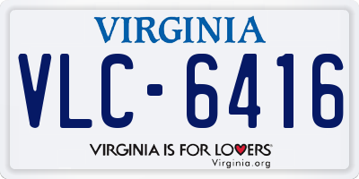 VA license plate VLC6416