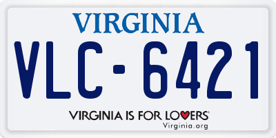 VA license plate VLC6421