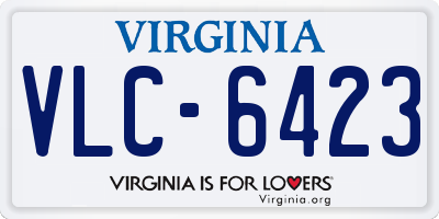 VA license plate VLC6423