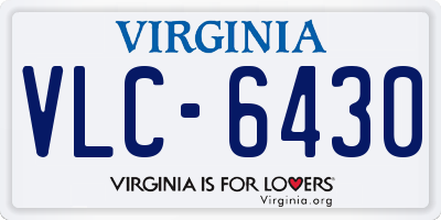 VA license plate VLC6430