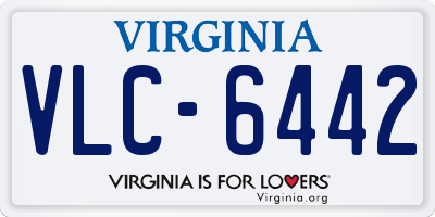 VA license plate VLC6442