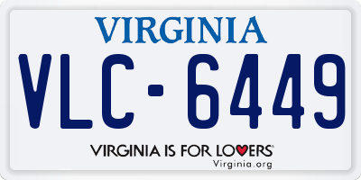 VA license plate VLC6449