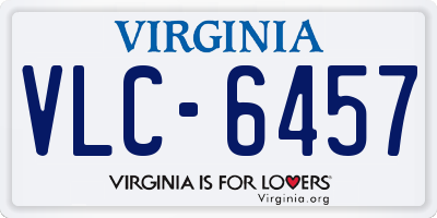VA license plate VLC6457