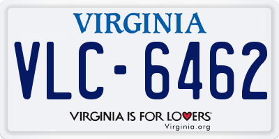 VA license plate VLC6462