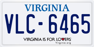 VA license plate VLC6465