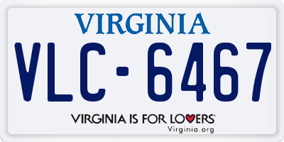 VA license plate VLC6467