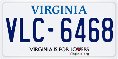 VA license plate VLC6468