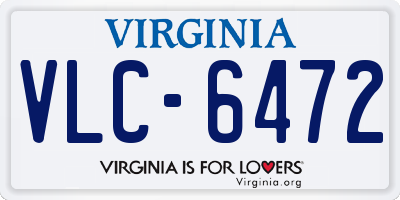 VA license plate VLC6472