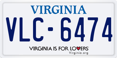VA license plate VLC6474