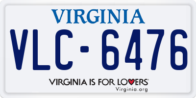 VA license plate VLC6476