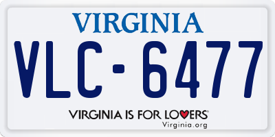 VA license plate VLC6477