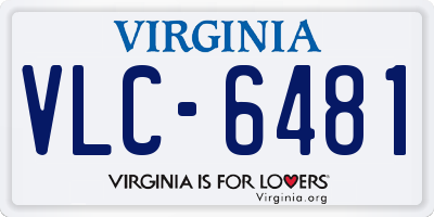 VA license plate VLC6481