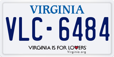 VA license plate VLC6484