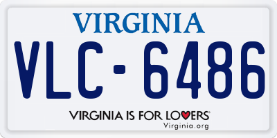 VA license plate VLC6486