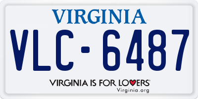 VA license plate VLC6487