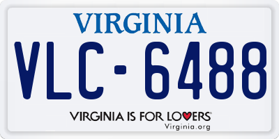 VA license plate VLC6488