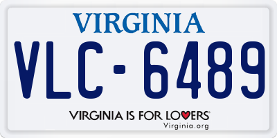 VA license plate VLC6489