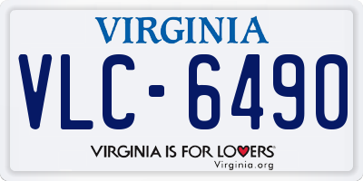 VA license plate VLC6490