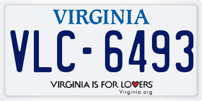 VA license plate VLC6493