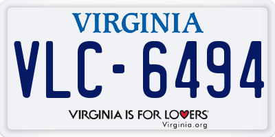 VA license plate VLC6494