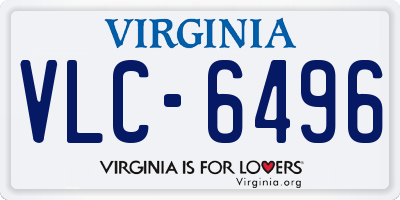 VA license plate VLC6496