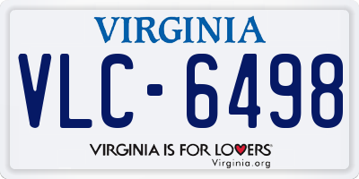 VA license plate VLC6498