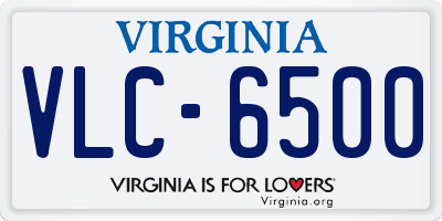 VA license plate VLC6500