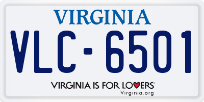 VA license plate VLC6501