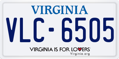 VA license plate VLC6505