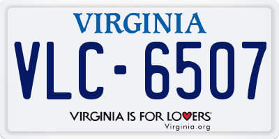 VA license plate VLC6507