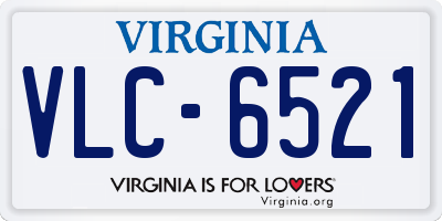 VA license plate VLC6521