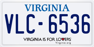 VA license plate VLC6536