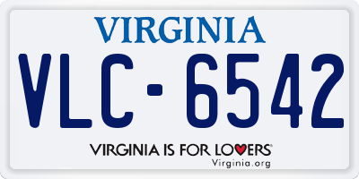 VA license plate VLC6542