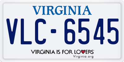 VA license plate VLC6545