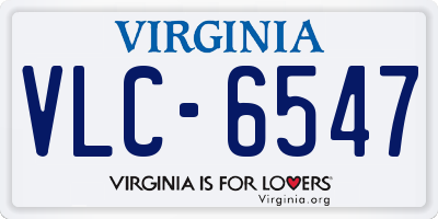 VA license plate VLC6547