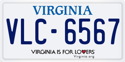VA license plate VLC6567