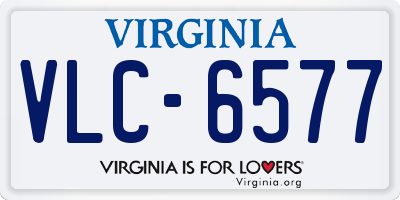 VA license plate VLC6577