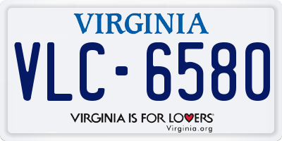 VA license plate VLC6580