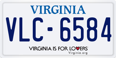 VA license plate VLC6584