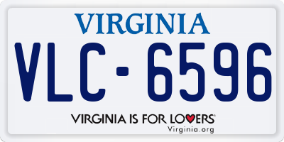 VA license plate VLC6596